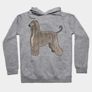 Afghan hound dog cartoon illustration Hoodie